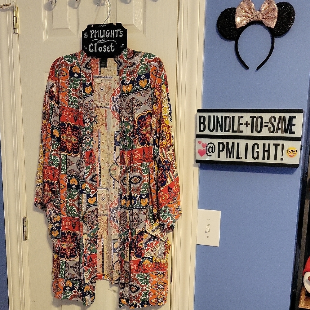 Ashley Stewart Colorful Bohemian Kimono 18/20